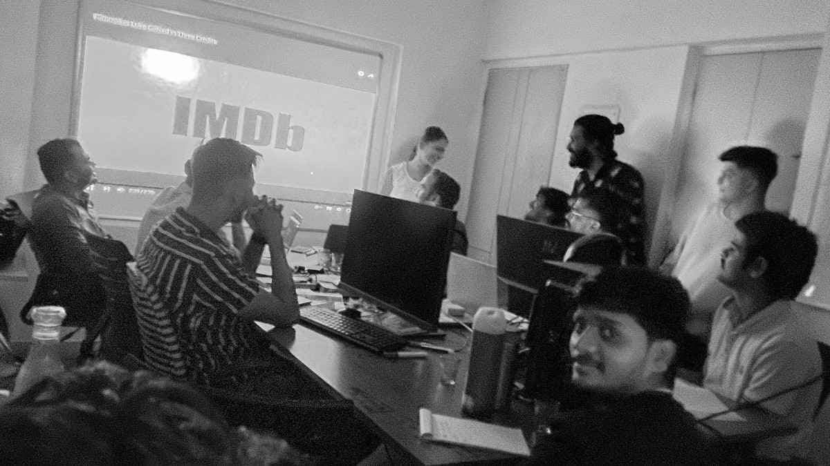 IMDb work session — team gathered.