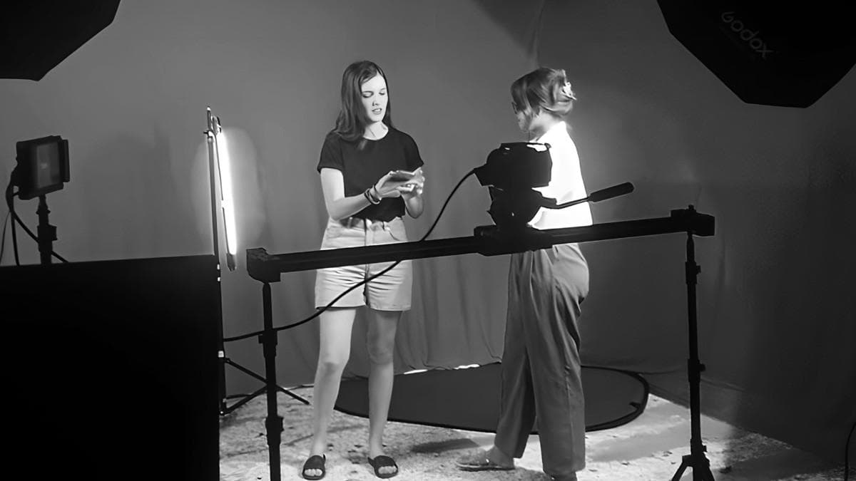 On set — our team running production.